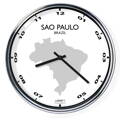 Nástenné hodiny s mapou: Brazil/Sao Paulo