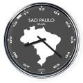 Nástěnné hodiny s mapou: Brazil/Sao Paulo (32 cm)