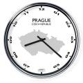 Nástenné hodiny s mapou: Czech Republic/Prague