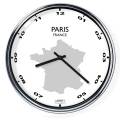 Nástenné hodiny s mapou: France/Paris