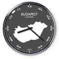 Nástenné hodiny s mapou: Hungary/Budapest