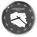 Nástěnné hodiny s mapou: Poland/Warszawa (32 cm)
