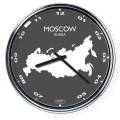 Nástenné hodiny s mapou: Russia/Moscow