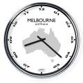 Nástenné hodiny s mapou: Australia/Melbourne