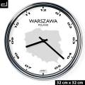 Office wall clock: Warszawa