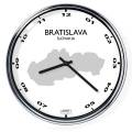 Nástenné hodiny s mapou: Slovakia/Bratislava