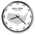 Nástenné hodiny s mapou: USA/New York