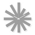 Medium sized wall clock, gray plexiglass 16x12 in: Gray Star | atelierDSGN